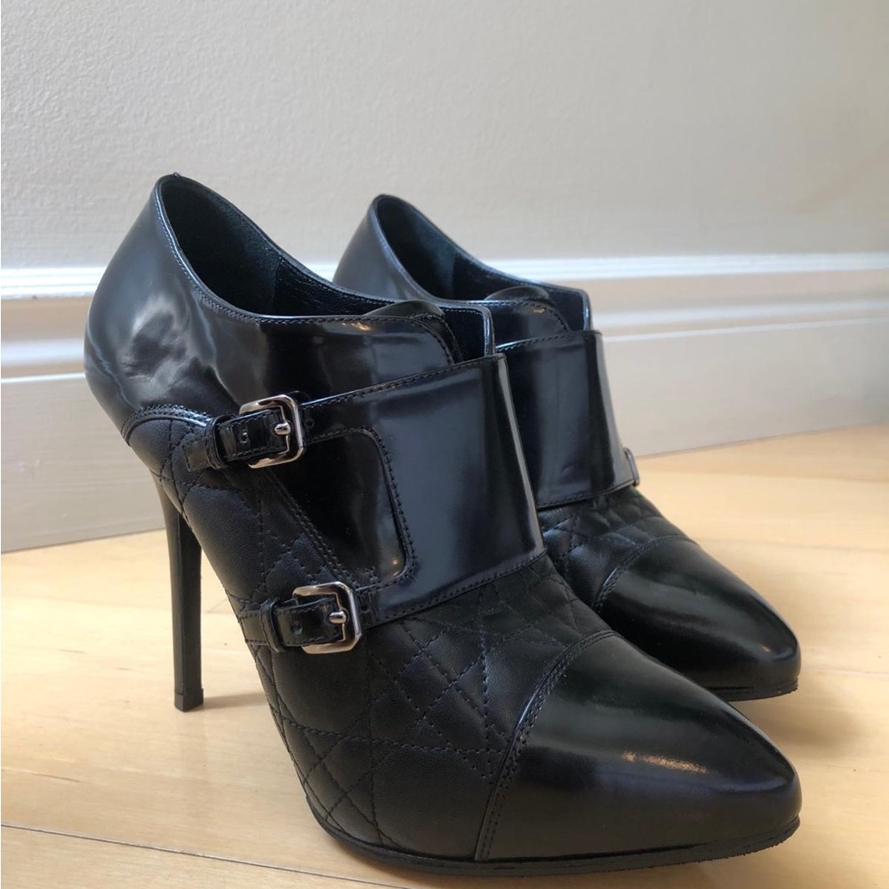 🔥🤩 Dior Cannage - Sexy Black Patent Leather Stilletto Heels - Size 36.5
